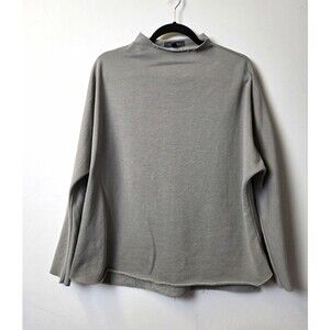 Grade & Gather Gray Cotton Mock Neck Sweatshirt Size S